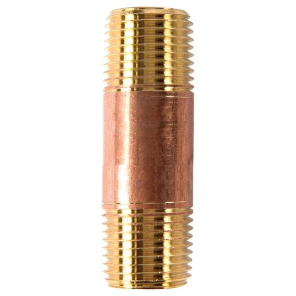Homeplus+ ATC 1/2 in. MPT X 1/2 in. D MPT Yellow Brass Nipple 2-1/2 in. L 6JC126300201040 - main